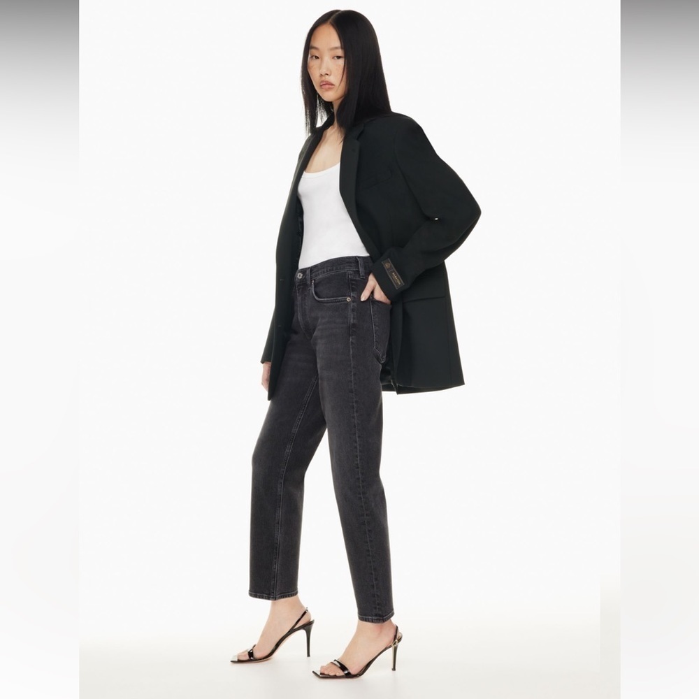 Agolde black kye mid rise straight crop jeans size 22 - Picture 2 of 14